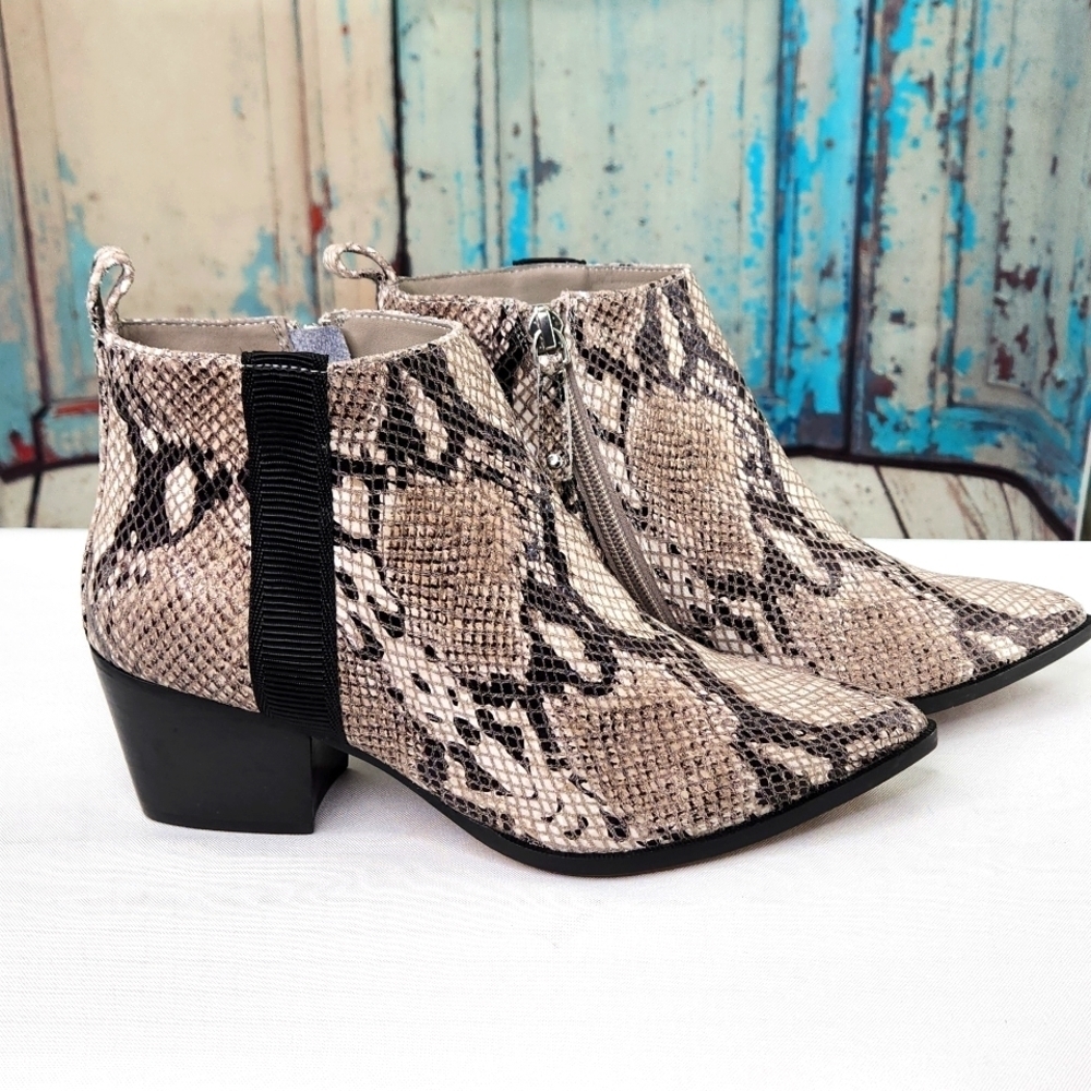 L Paolo Snakeskin Booties